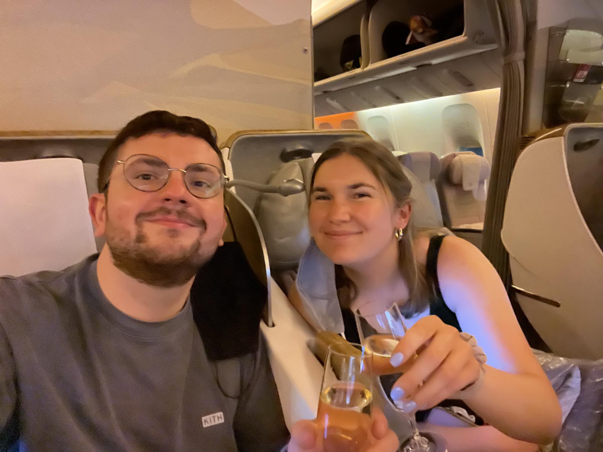 Arguably the best part of the vacation (minus engagement) Emirates Business Class.