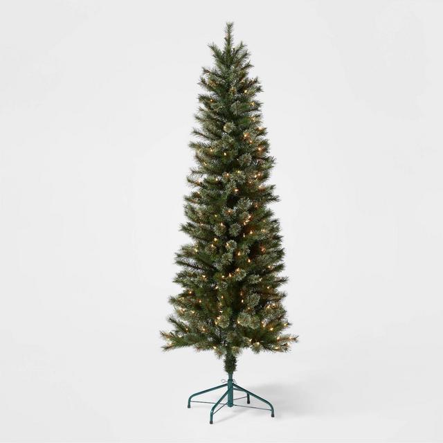 6ft Pre-lit Slim Artificial Christmas Tree Virginia Pine Clear Lights - Wondershop™