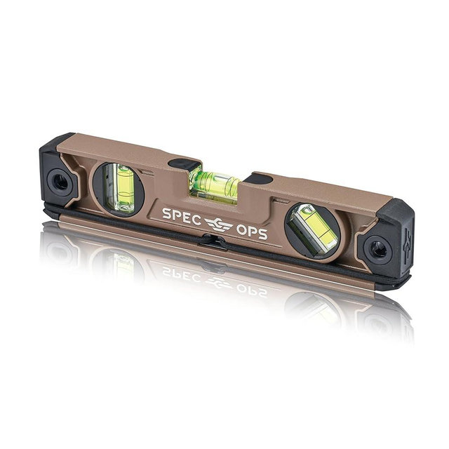 Spec Ops Tools 10" Magnetic Torpedo Level, Tourniquet Attachment System, 33% Larger Block Vials, Aluminum, 3% Donated to Veterans