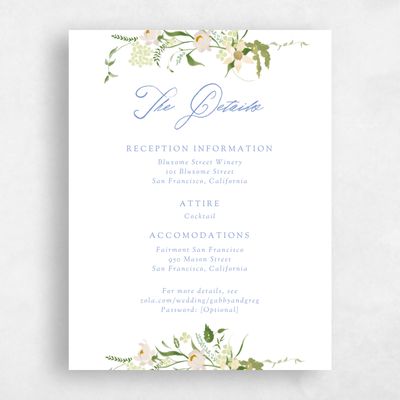 Blue Watercolor Wedding Enclosure - Erica
