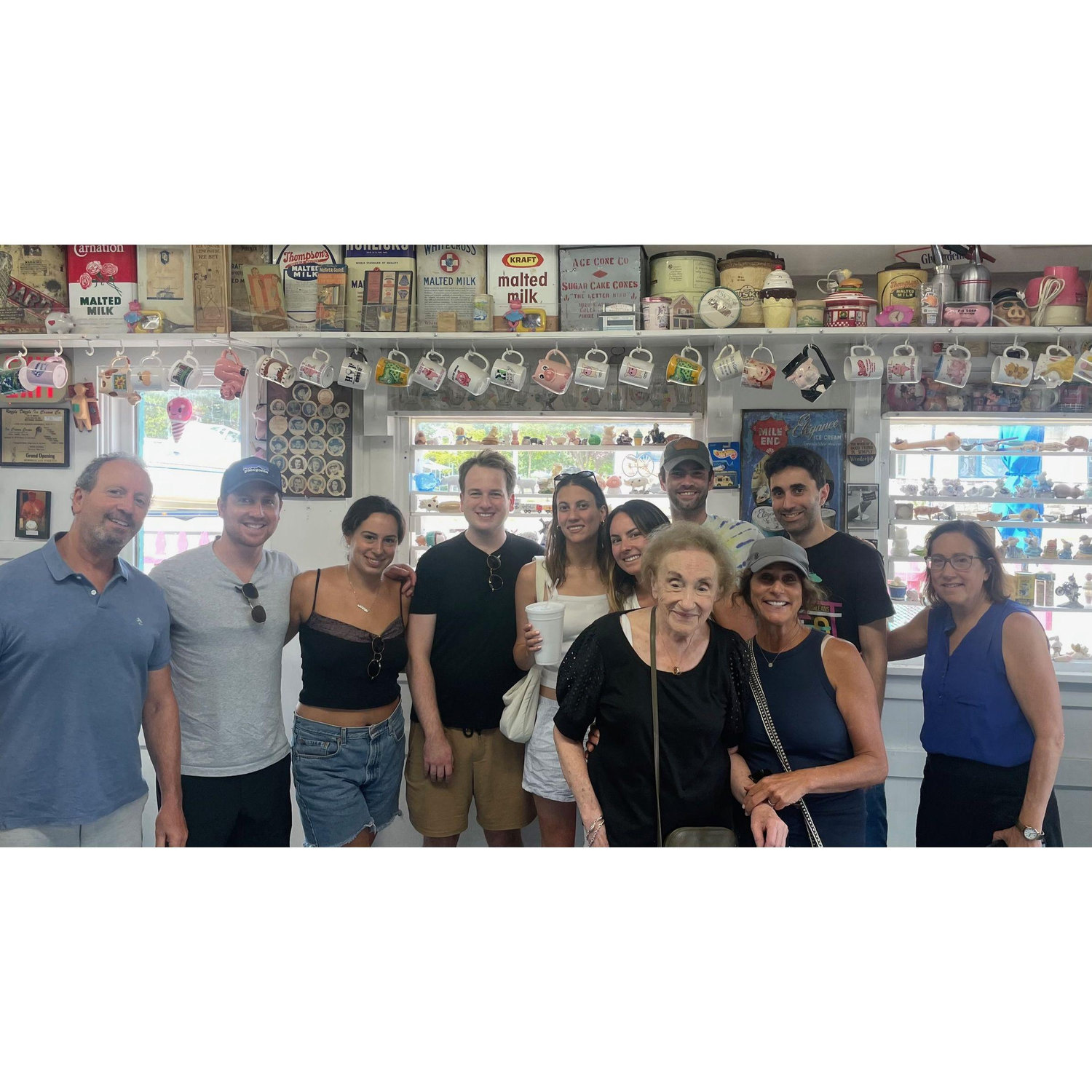 Elana's family at the beloved Oinks ice cream shop in Michigan. July, 2024.