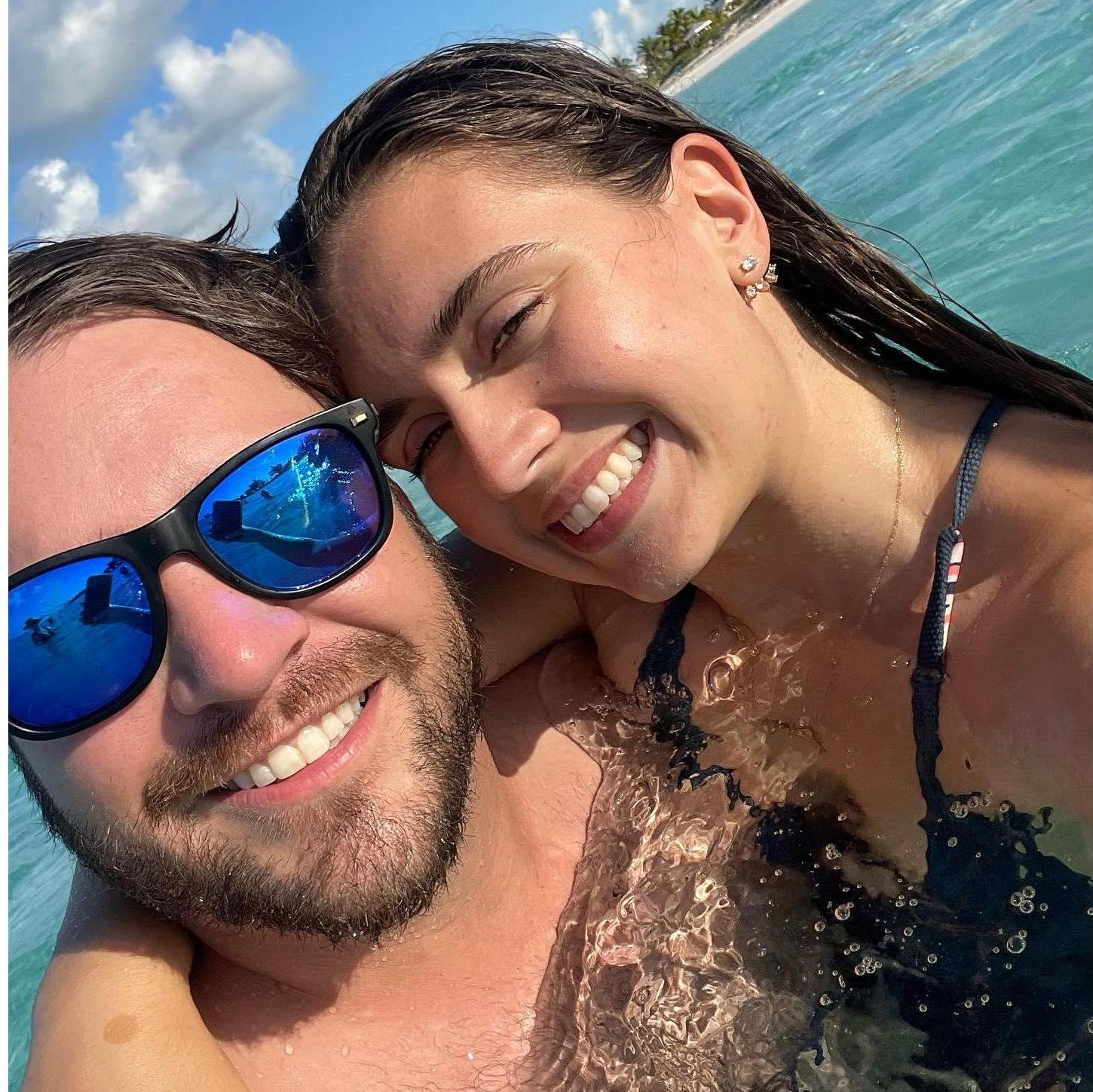 Enjoying the beautiful Bahamas water during Sacha's wedding weekend!