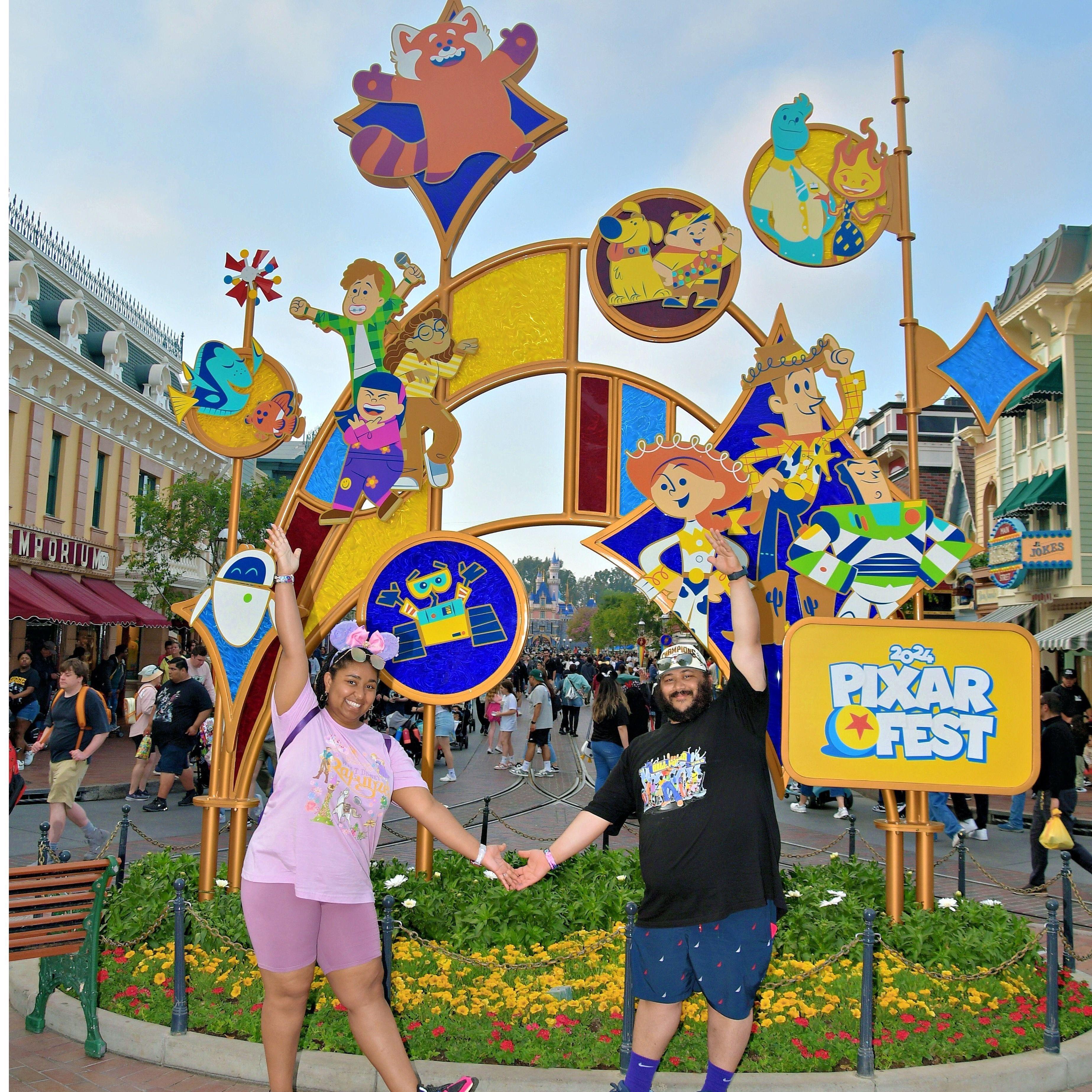 A photo of us on Main Street at Disneyland!