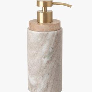 Aude Marble & Wood Lotion Dispenser, Beige