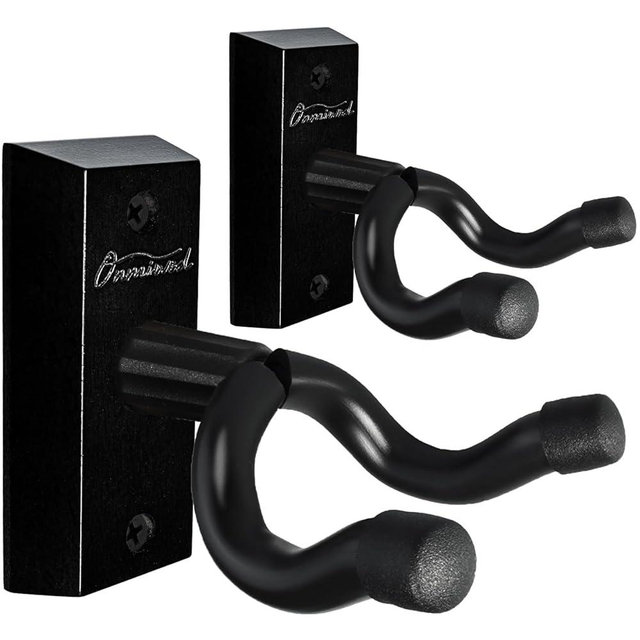 Guitar Wall Mount 2 Pack, Real Hardwood Guitar Hanger, U-Shaped Guitar Wall Hanger Mount, Guitar Holder Hook Stand for Acoustic, Electric Guitar, Banjo, Bass, Gift for Guitar Player Men Boy