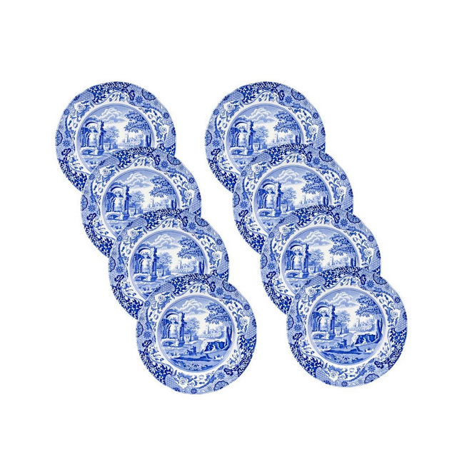 Spode Blue Italian Salad Plates, Set of 8