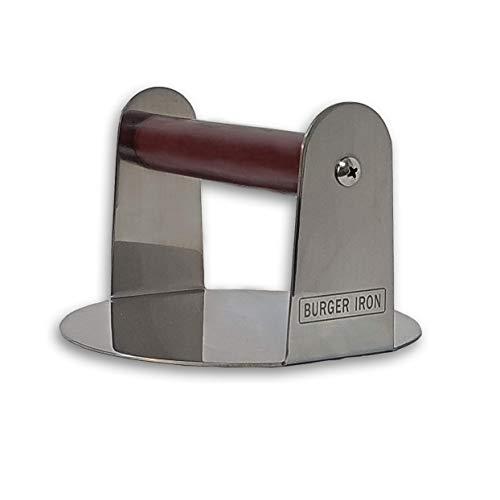 The Burger Iron | Burger Smasher | Pan-Sized Stainless Steel Non Stick Smashed Burger Press for Ultimate Crust and Sear