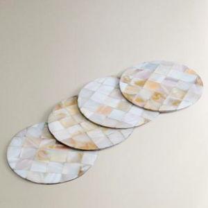 SET OF MOTHER-OF-PEARL COASTERS (SET OF 4)