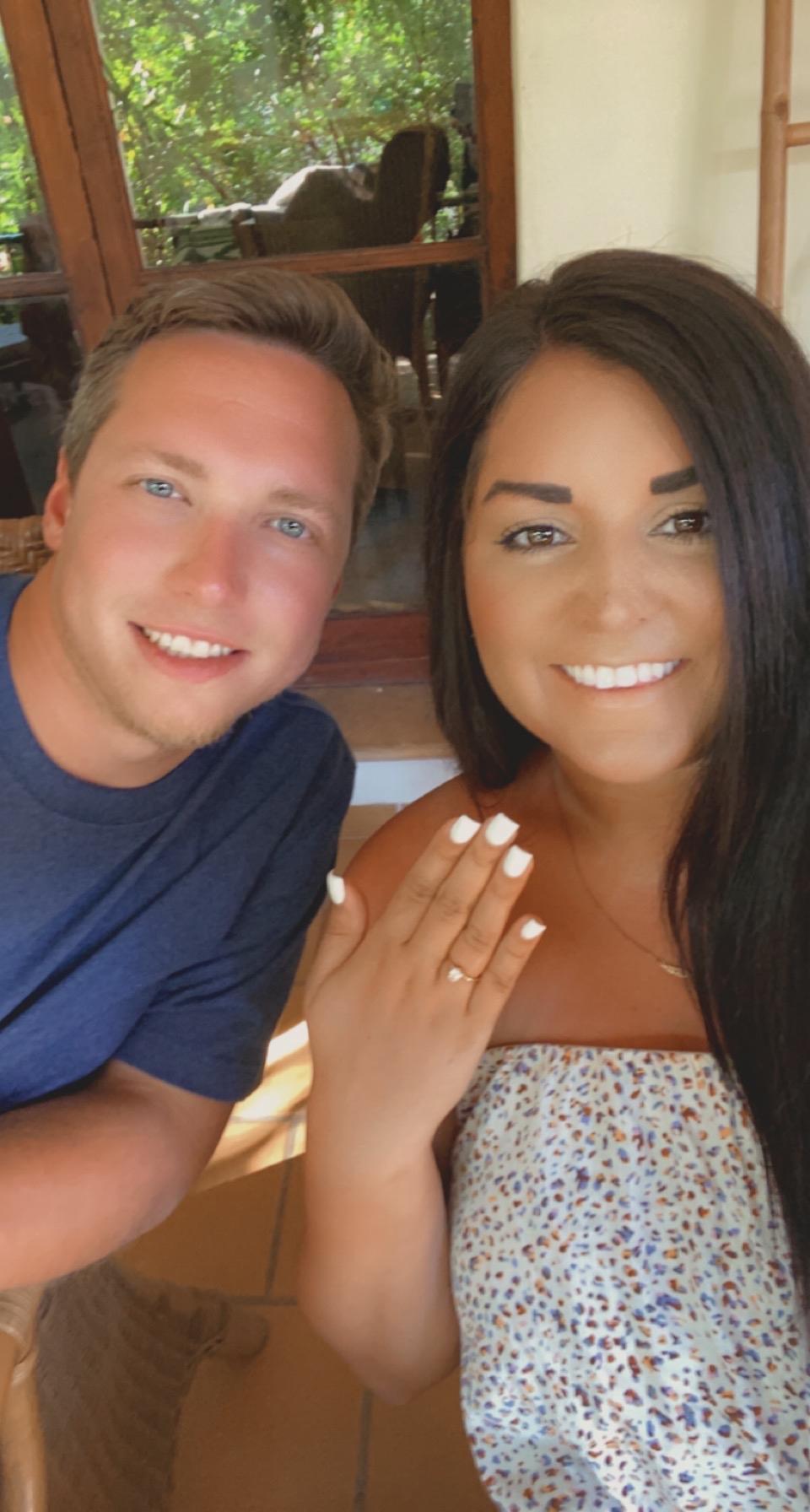 The day after we got engaged in Spain. We were on cloud nine!