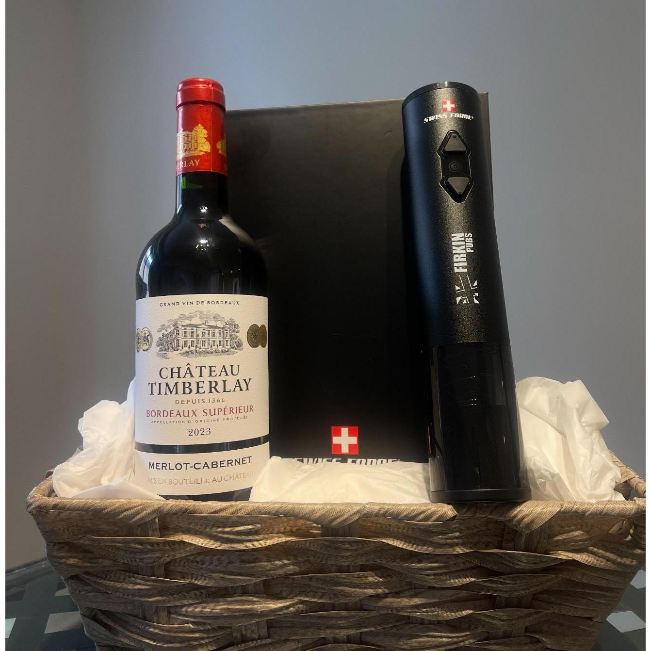 Swiss Force Electric Corkscrew Bottle Opener with Red Wine