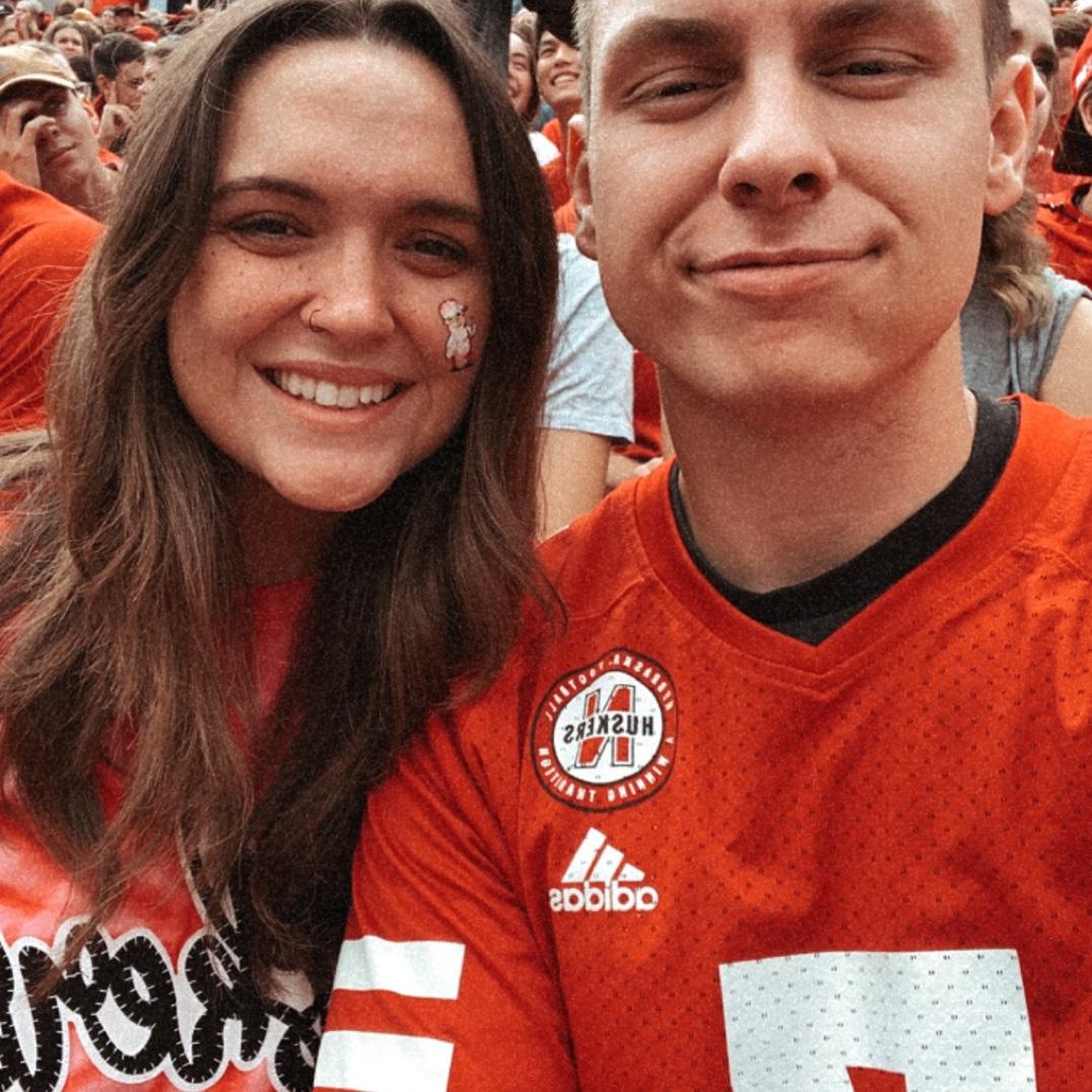 Our first Husker football game together! BGR!