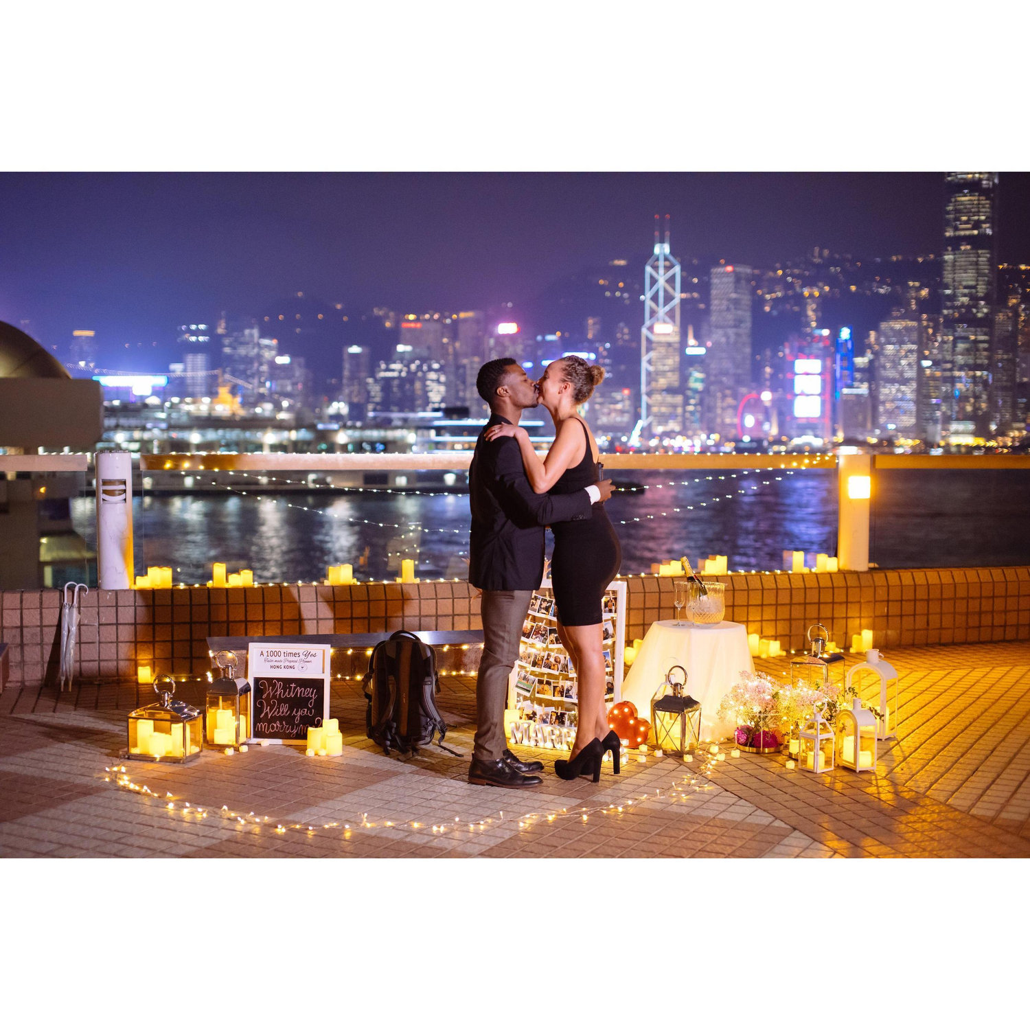 Proposal at Victoria Harbour in Hong Kong.