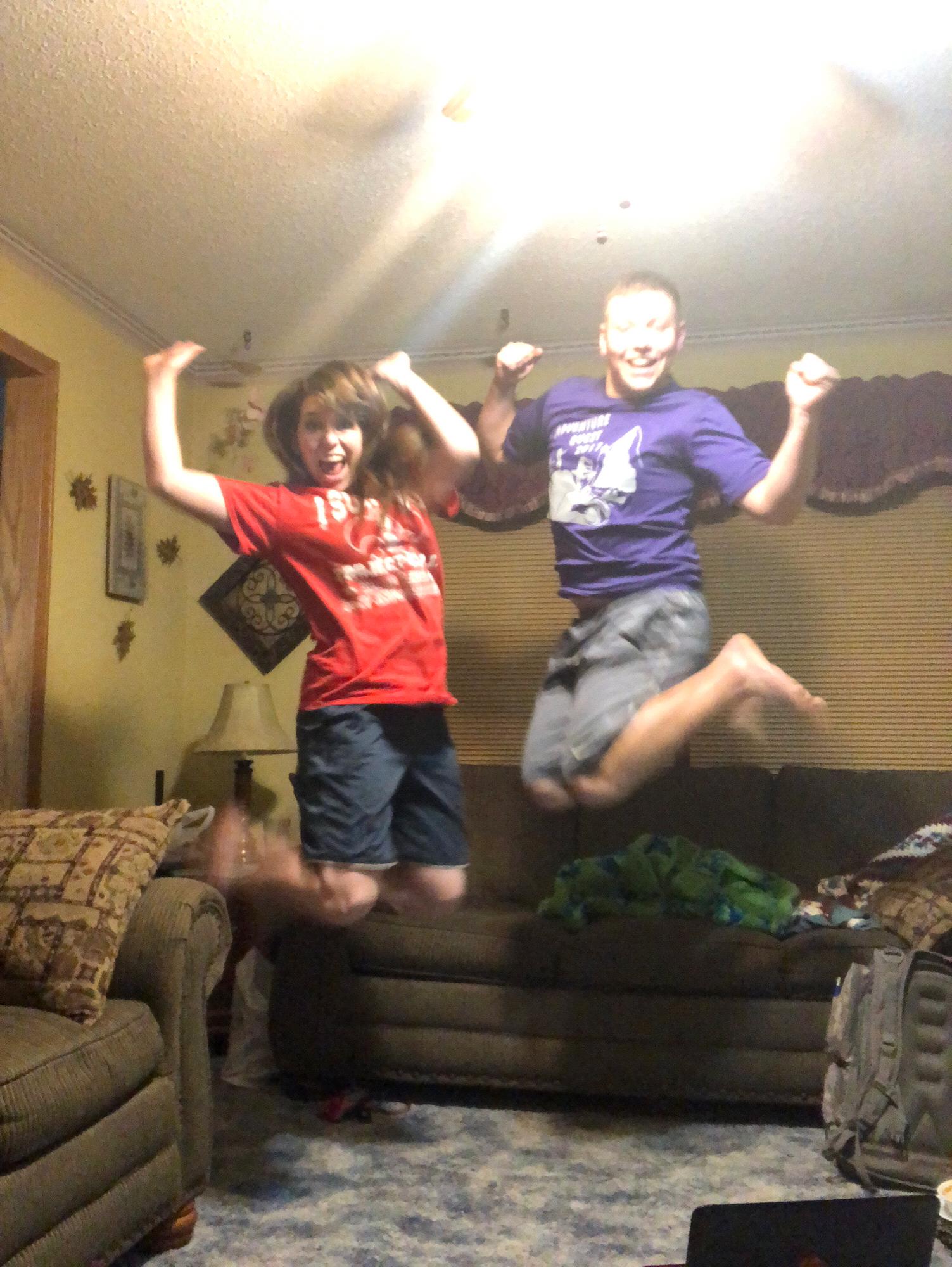 Late nights call for goofy "freeze frame" photos!