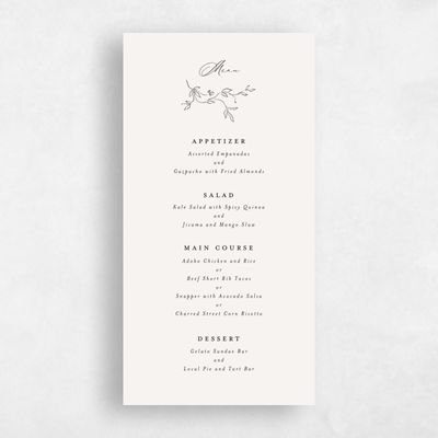 Light Oatmeal, Beige Wedding Menu - Sequoia