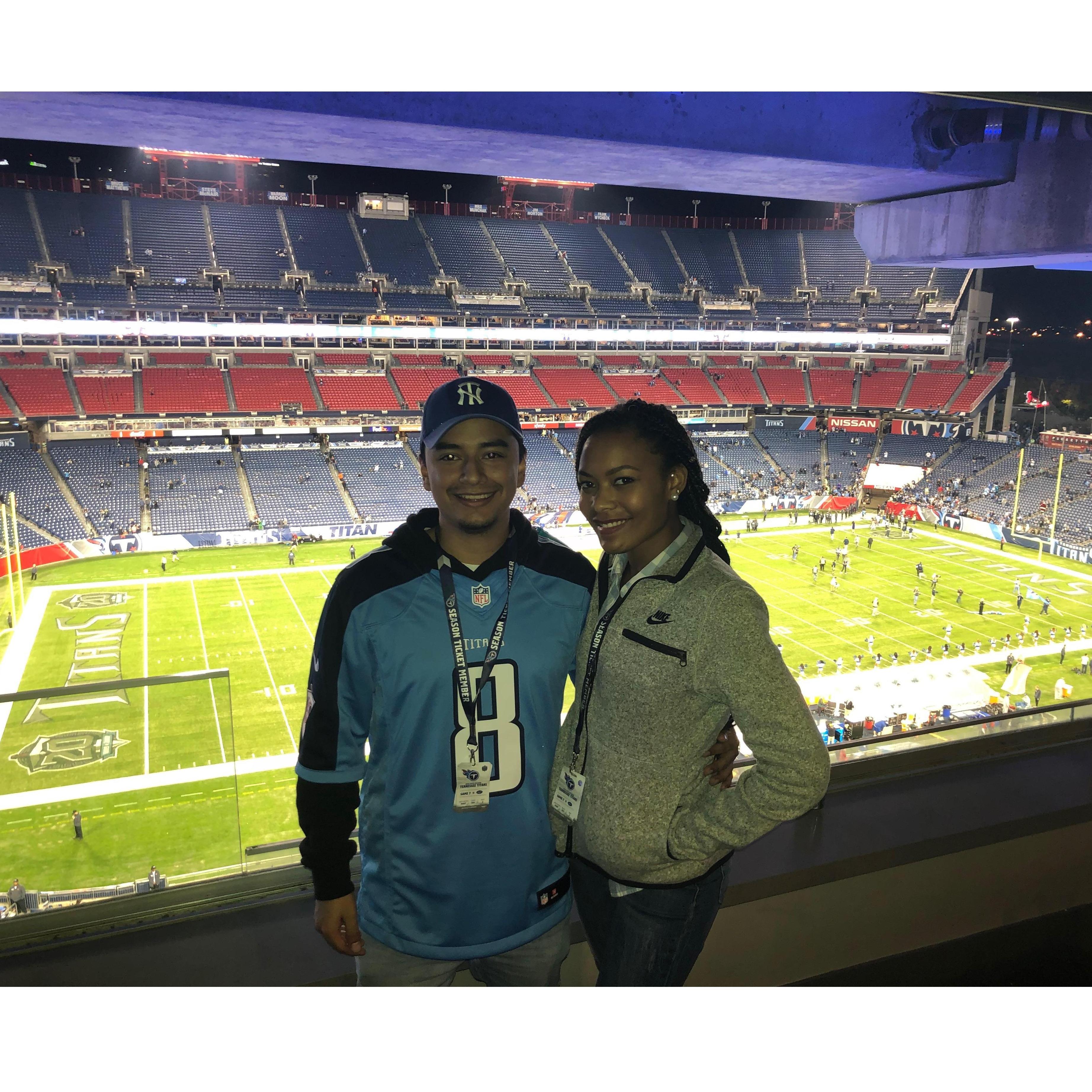 Our first football game together.