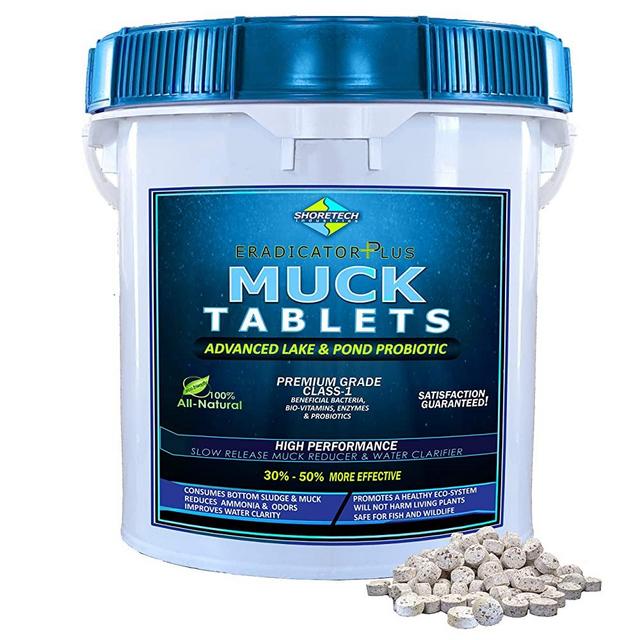 Shore-Tech Industries Lake Muck Reducer Tablets - Advanced Lake & Pond Probiotic Water Clarifier (20 lb Pail)