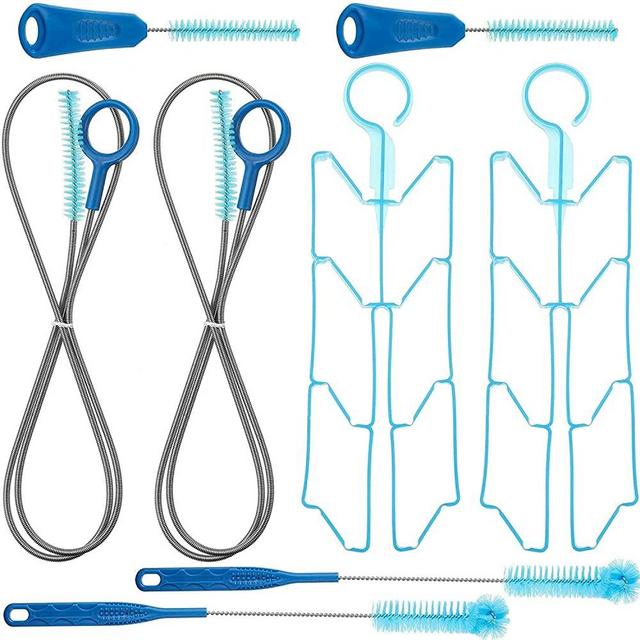 2 Packs Hydration Bladder Cleaning Kit, 8 in 1 Water Bladder Cleaning Brush Kit Includes Flexible Long Bladder Brush for Hose, Small Bite Valve Brush, Big Brush, Drying Collapsible for Bladder Frame