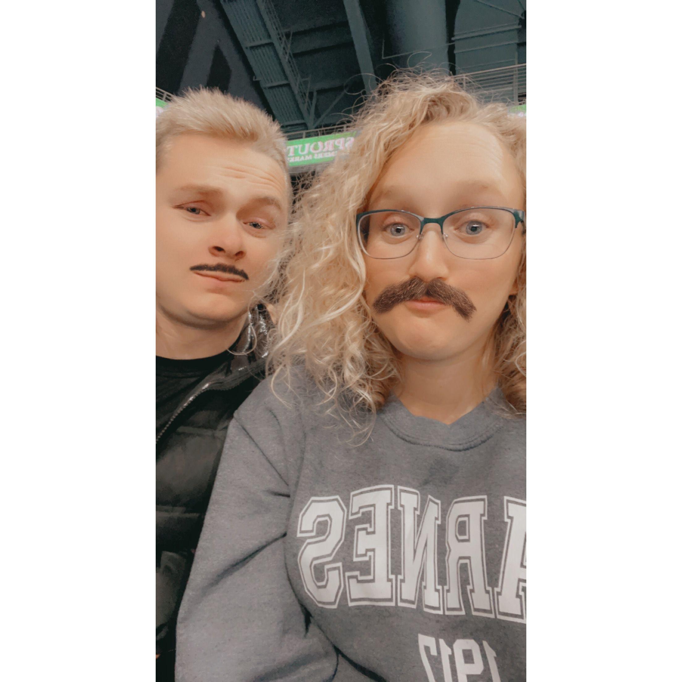 Us being goofy at the Ontario Reign Hockey Game