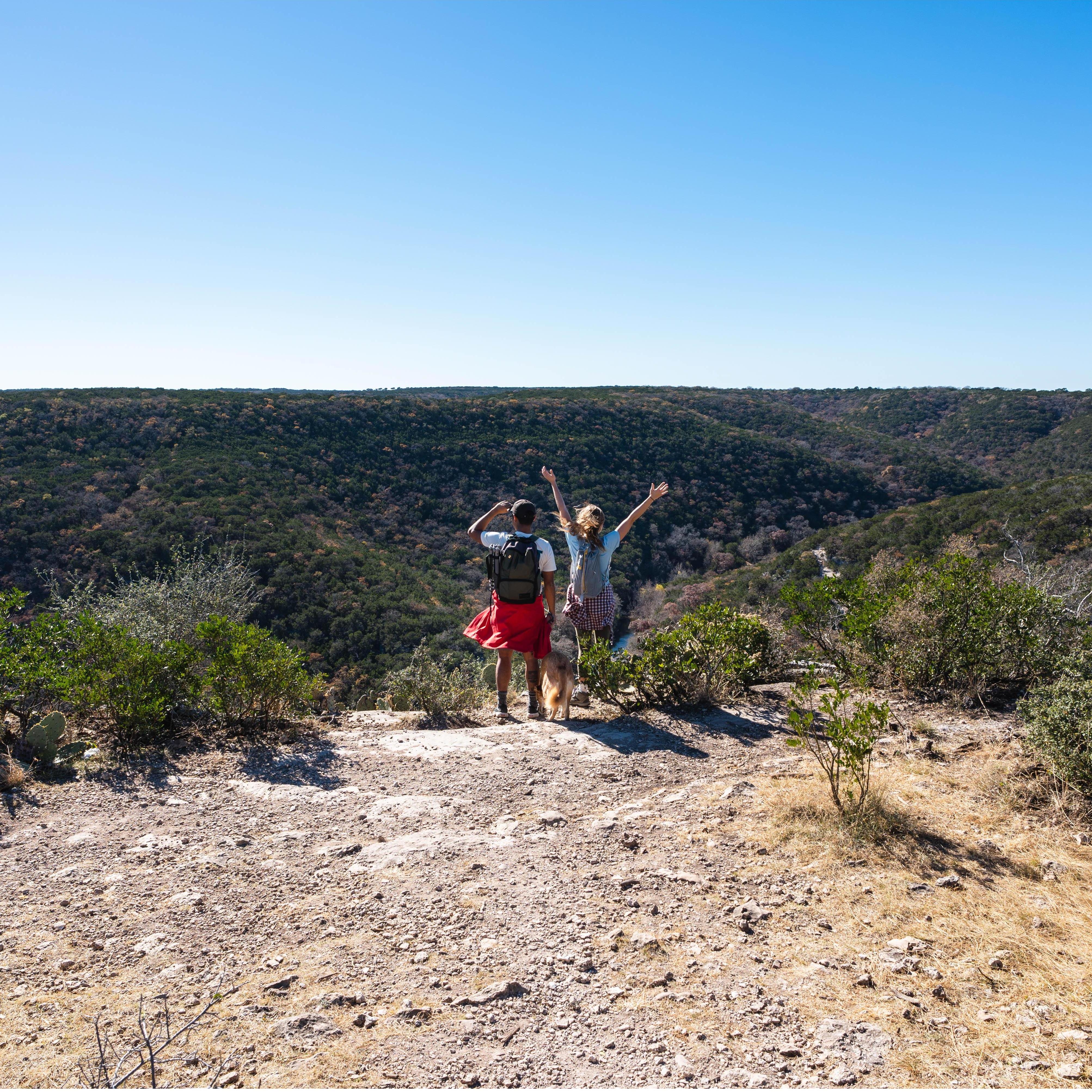 We love hiking with Suna. Lost Maples State Park, 2018.