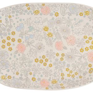 Dorotea Hand Painted Oval Serving Platter, 16.5-Inch