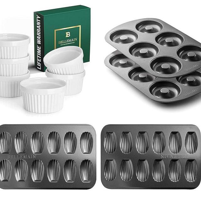 Bellemain Ultimate Baking Set Madeleine Pans Donut Pan and Ramekin Bundle