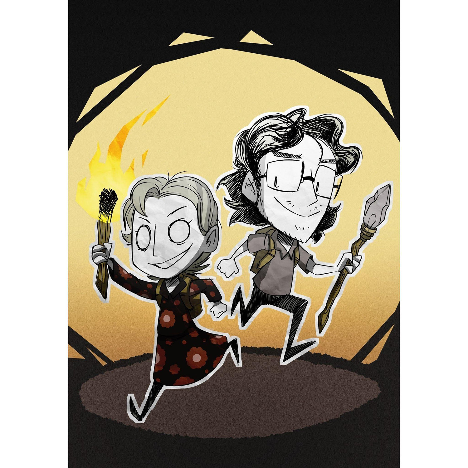 An important game for Shahariar and Josette is "Don't Starve" this was commissioned as gift for their first anniversary depicting them in the game.