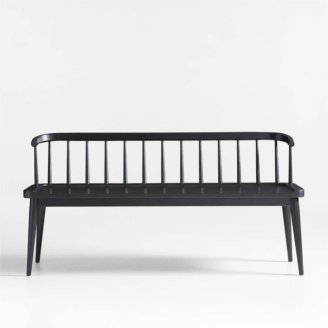 Pali Black Wood Dining Bench