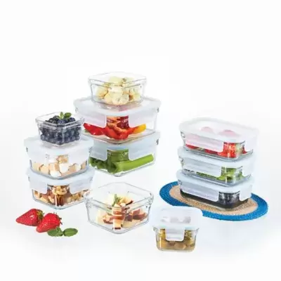 Glasslock 22-Piece Food Storage Set in Aqua