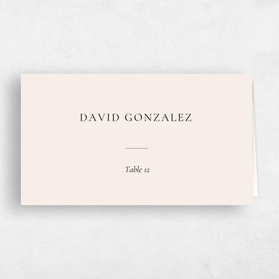 Beige Modern Wedding Place Card - Barnell