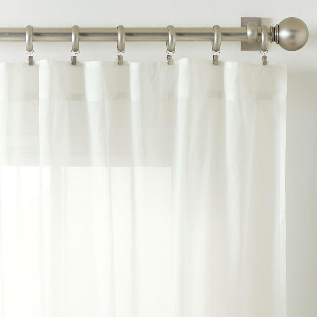 Classic Voile Sheer Curtain, Set of 2, 96", Classic Ivory