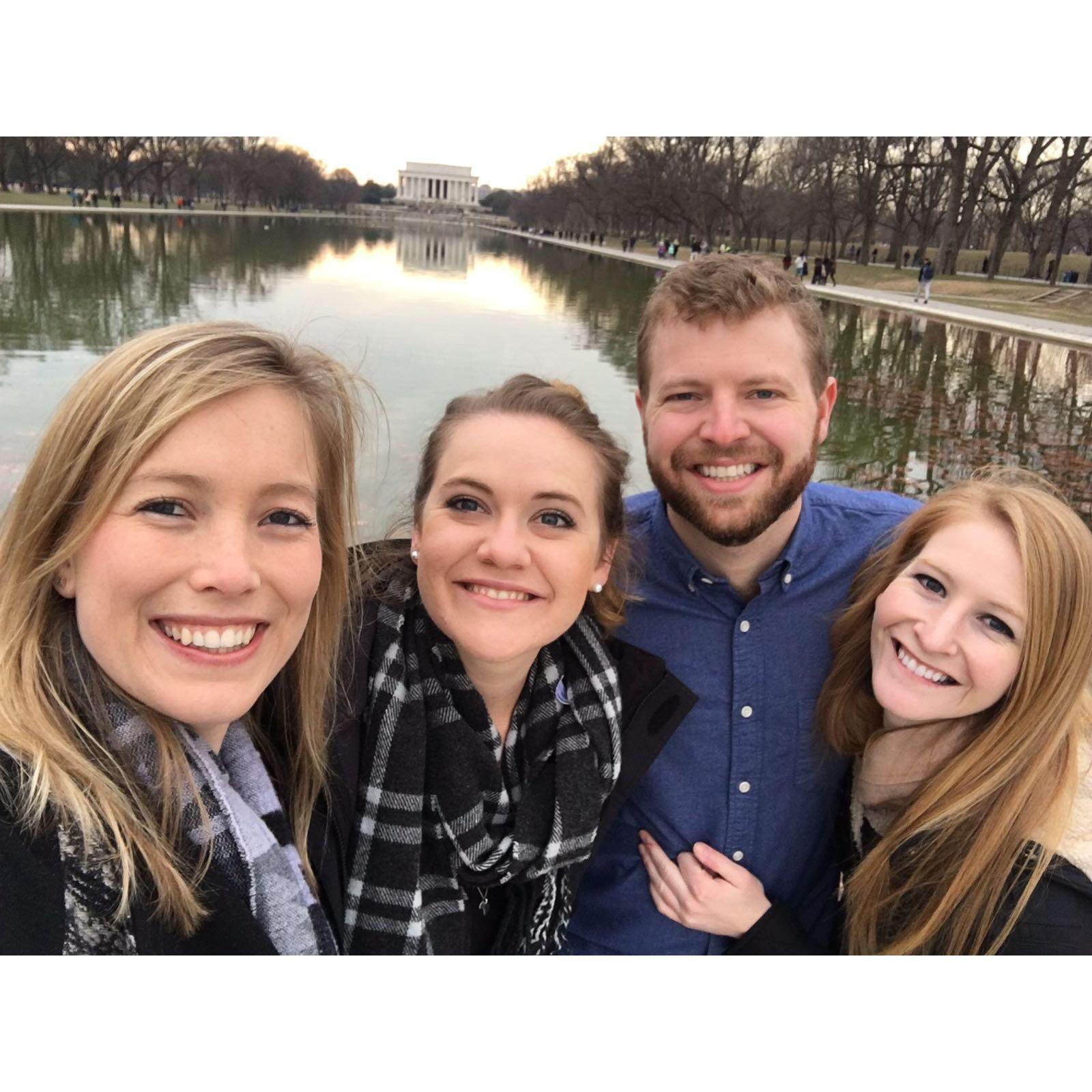 We snapped a selfie in front of the Lincoln Memorial with SJ's oldest friend Caitlin while she was visiting from South Africa in February 2017.