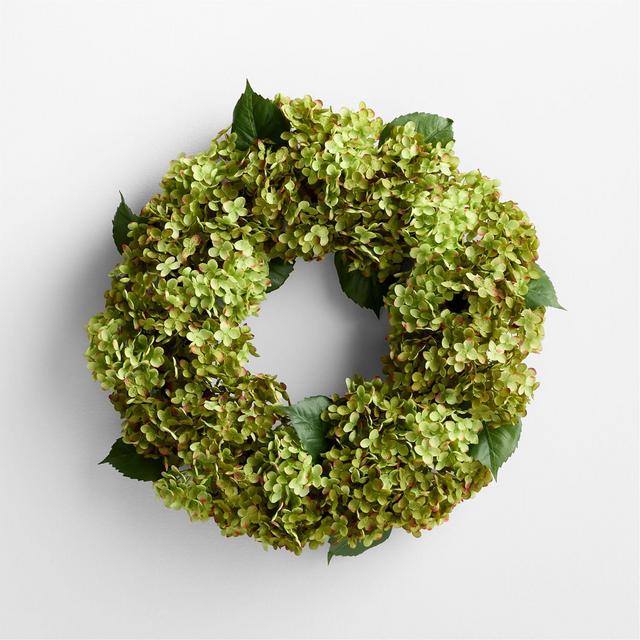 Faux Green Hydrangea Wreath 26"