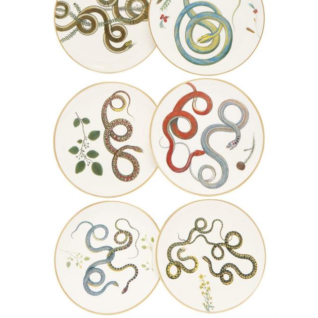 Laboratorio ParaviciniSet of six snake ceramic dessert plates
