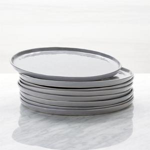Mercer Grey Round Dinner Plates, Set of 8