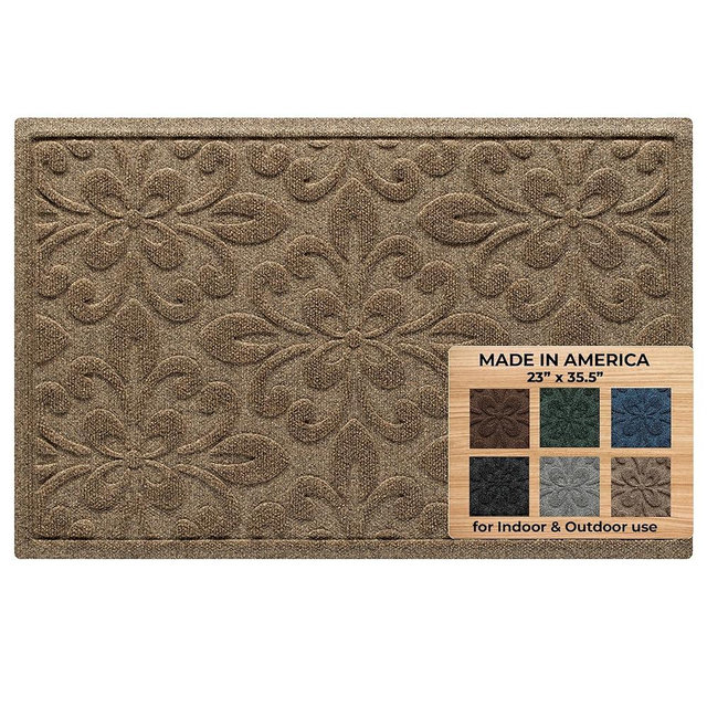 WaterHog Mat for Entryways – Indoor/Outdoor Mat for Home Entrance, Durable Dirt Trapping Design for Front or Back Door, Heavy Duty Floor Covering – Phoenix Collection - Camel 2' x 3'