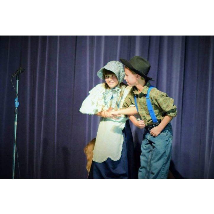 Playing "Sweet Betsy" and her husband "Ike" in our fourth grade play, (age 9 years old).