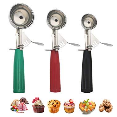 Ice Cream Scoop, 3Pcs Cookie Scoop Set, Stainless Steel Ice Cream Scooper  with Trigger Release,S/M/L Cookie Scooper for Baking - AliExpress