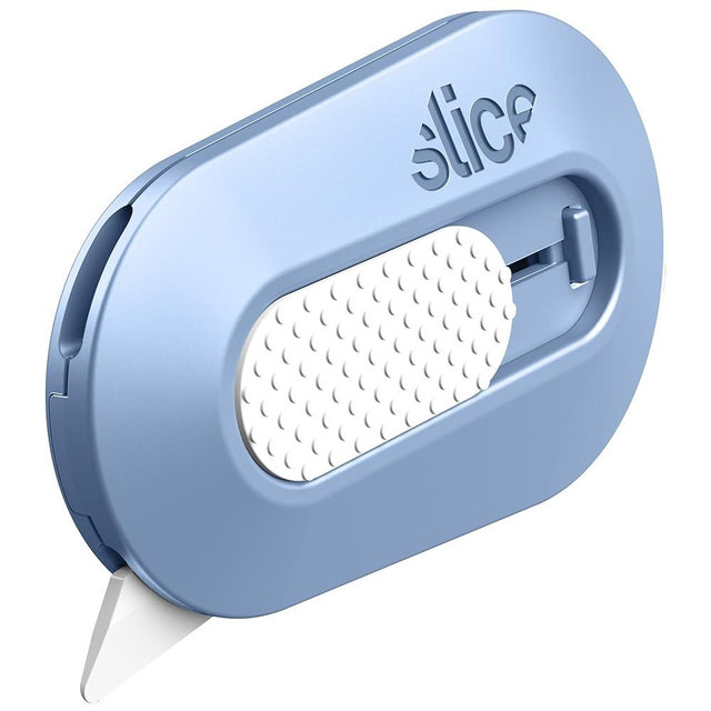 Slice Mini Box Cutter | Manual Retracting | Safe Ceramic Box Cutter Lasting 11x Longer than Metal | Box Opener | 1 Pack | Sky