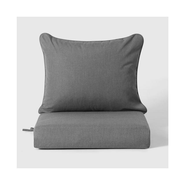 WestinTrends Water Repellent Outdoor 2-Piece Deep Set Patio Seat Back Chair Cushions, 25" x 25"