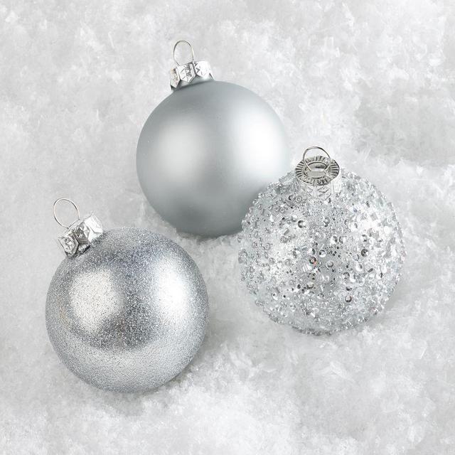 Silver Mixed Ornament Set of 12