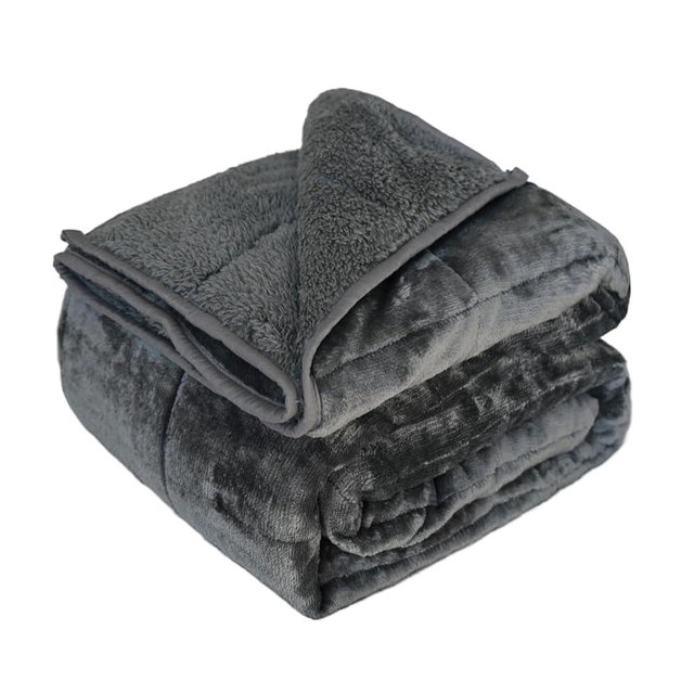 CZZZ Throw Sherpa Weighted Blanket 15 lbs - 60"x80" for Adults, Fleece Fluffy Fuzzy Cozy Plush Washable Heavy Blanket, Super Soft Warm for Queen Full Size Bed in Winter