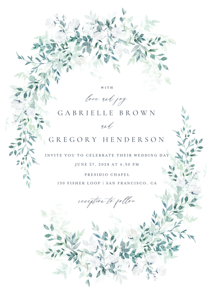 Farnham Portrait | Blue Sage | Zola Wedding Invitations