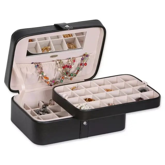 Mele & Co. Lila Medium Jewelry Box in Black
