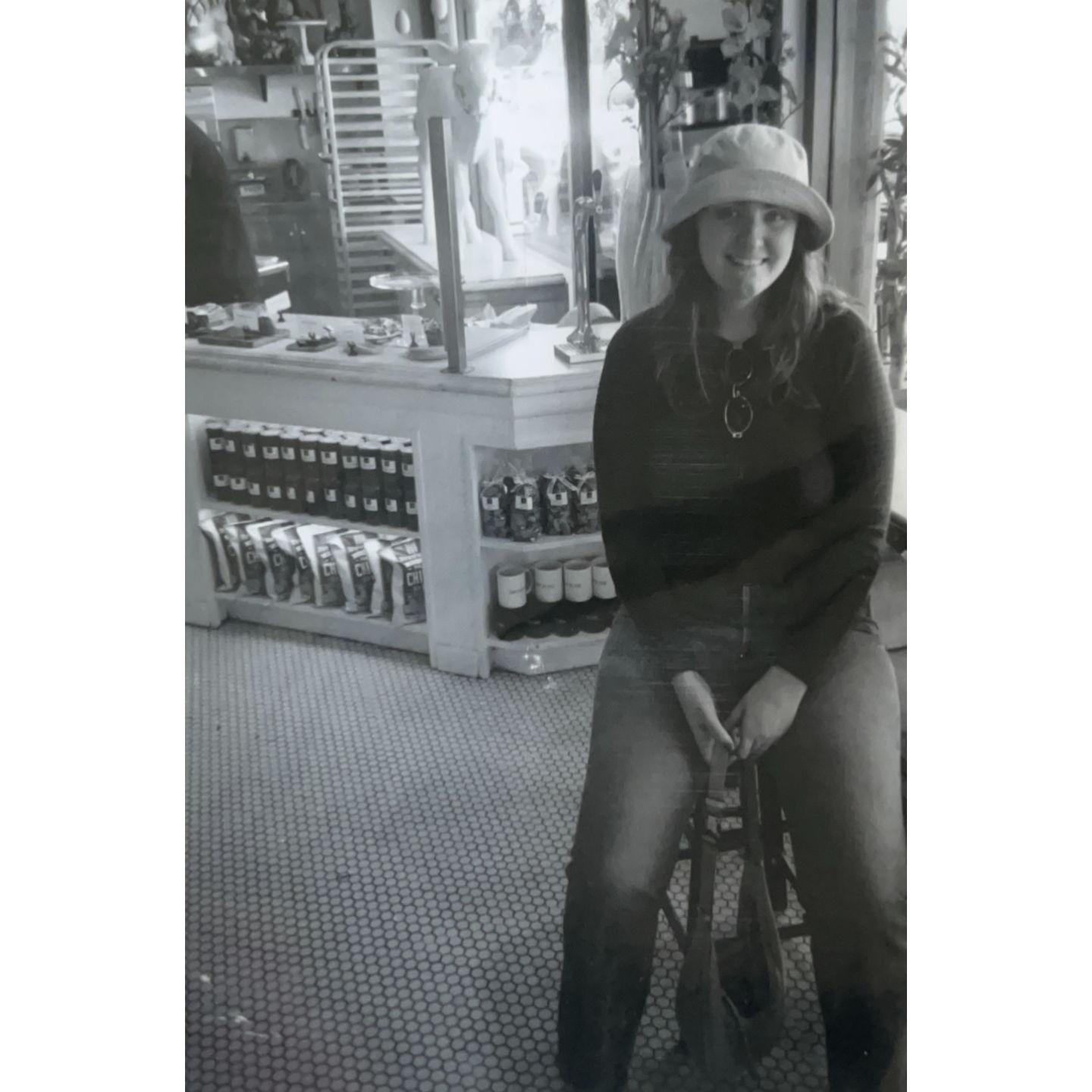 Natalie sitting at Joan's waiting for lunch. This was pre renovation!