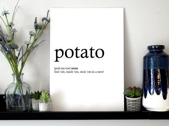 Potato Print // Lord of the Rings // Lord of the Rings Print // Movie Gift // Personalised Print // Movie Print // Lord of the Rings Quote