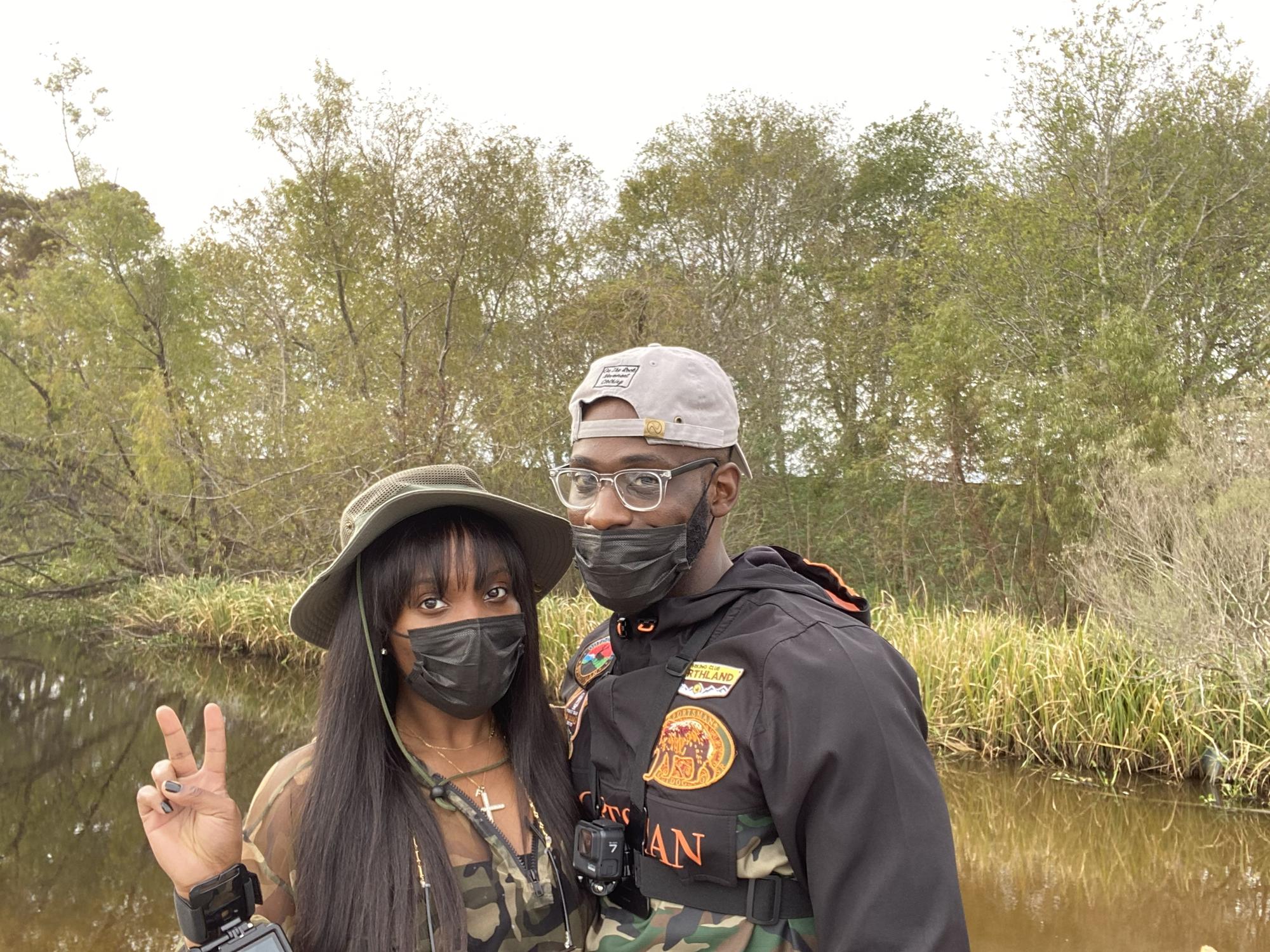 Canoeing with the gators in New Orleans.