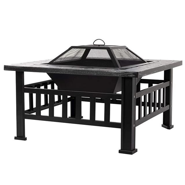 AmazonBasics Stone Square Fire Pit, 32-Inch
