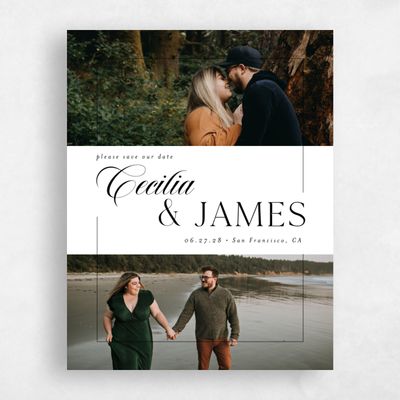 White Wedding Save the Date - Carulas Multiphoto