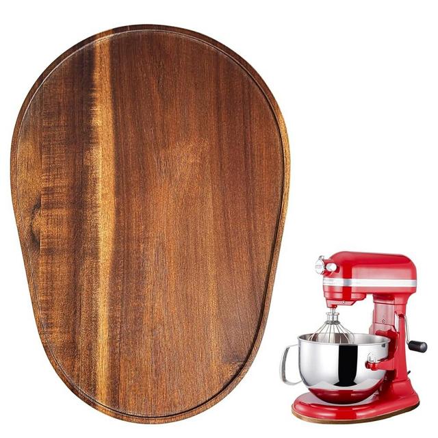 Acacia Wood Mixer Slider Mat for Kitchen Aid 5-8 Qt Tilt-Head Stand Mixer Kitchen Appliance Slider Tray Countertop Storage Attachments