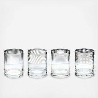 Cheers Ombre Double Old Fashioned Glass, Set of 4